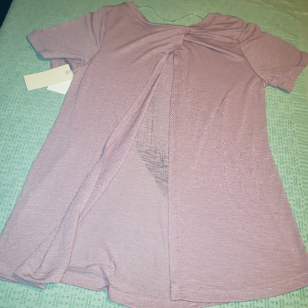 Women Sleep Sleeve T-Shirt Rose Open Back Small - Picture 6 of 6
